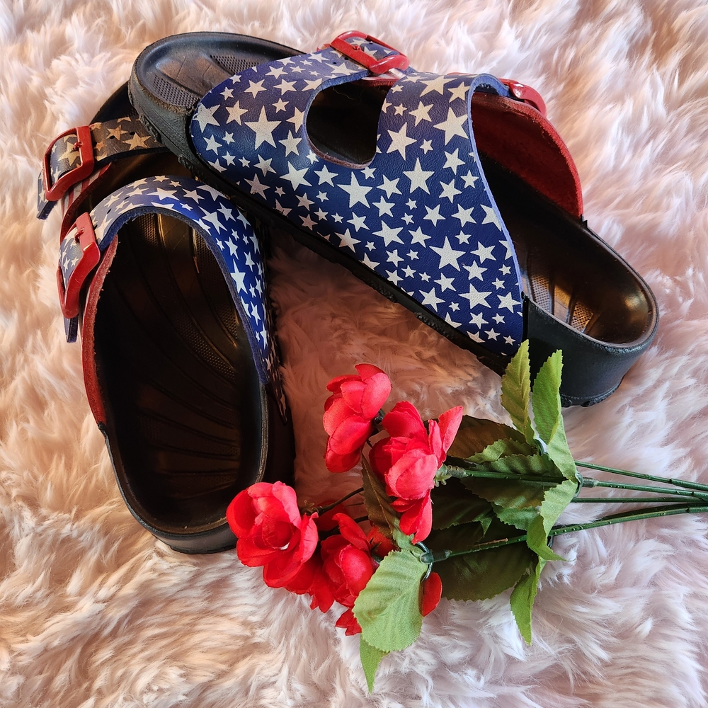 Birkenstock Starry Blue and Red Sandals - Picture 3 of 5